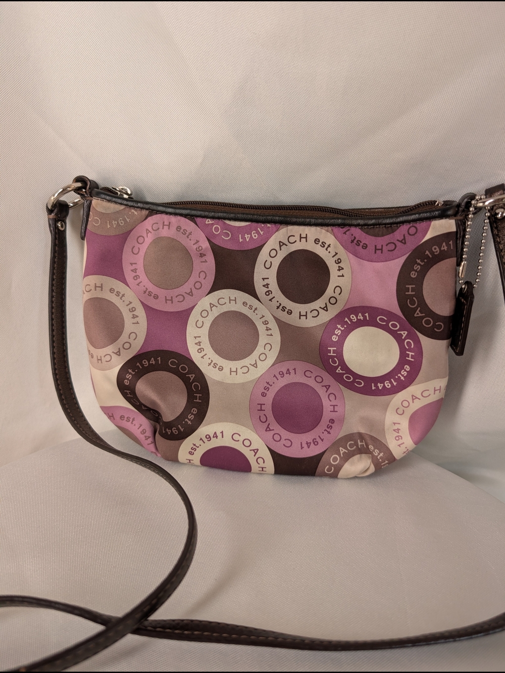 COACH Alexandra Snaphead Crossbody Bag Purple Plum Sateen Y2K Vintage